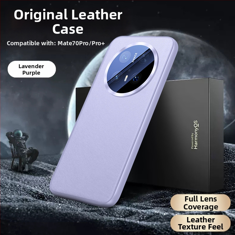 Obal Huawei Mate70 Pro z umelej kože, s plným krytím objektívu, reliéfny dizajn, odolný proti nárazom, proti otlačkom prstov