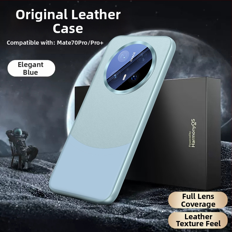 Obal Huawei Mate70 Pro z umelej kože, s plným krytím objektívu, reliéfny dizajn, odolný proti nárazom, proti otlačkom prstov