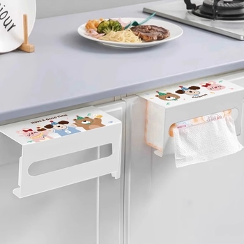 Cutie pentru șervete de bucătărie agățată cu design desen animat — pătrată, oțel cu carbon, rezistentă la umezeală, stil modern minimalist, brand Mr. art