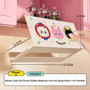 Cutie pentru șervete de bucătărie agățată cu design desen animat — pătrată, oțel cu carbon, rezistentă la umezeală, stil modern minimalist, brand Mr. art