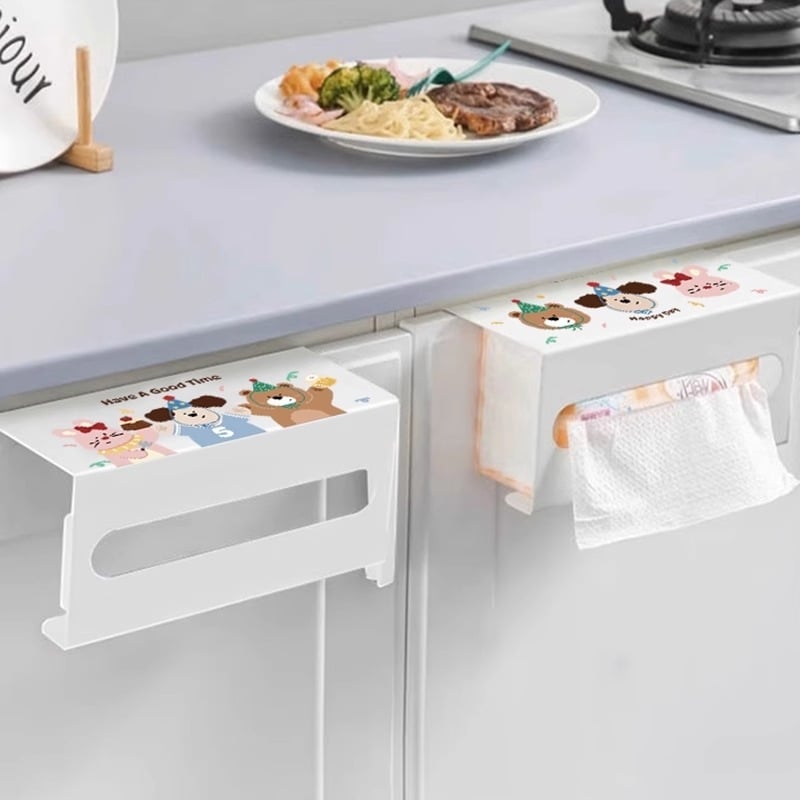 Cutie pentru șervete de bucătărie agățată cu design desen animat — pătrată, oțel cu carbon, rezistentă la umezeală, stil modern minimalist, brand Mr. art