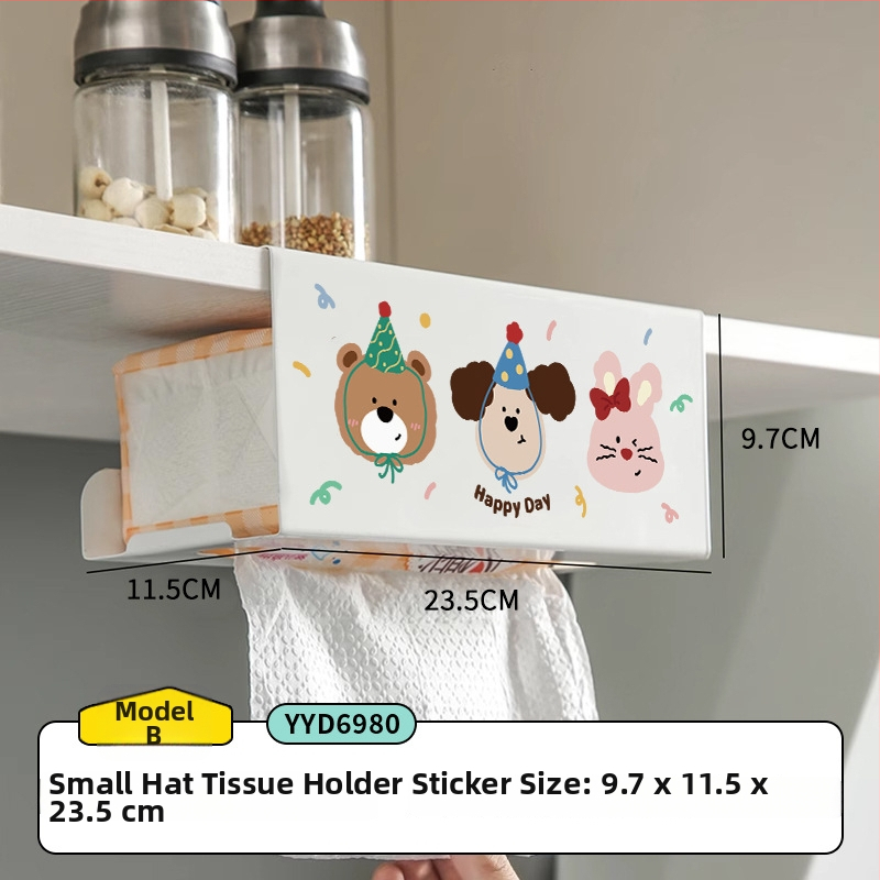 Cutie pentru șervete de bucătărie agățată cu design desen animat — pătrată, oțel cu carbon, rezistentă la umezeală, stil modern minimalist, brand Mr. art