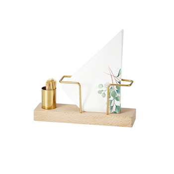 Suport de șervețele din lemn pentru restaurante și cafenele – suport vertical de birou, formă pătrată (Material: Lemn; Finisaj: Lustruit; Aspect: Pătrat; Brand: Lujiang; Stil: Altul)