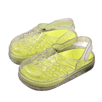 PVC felső- és talpú gyerek nyári papucs, csúszásmentes talp, kockás mintázat, Slip-On, 4–12 éveseknek