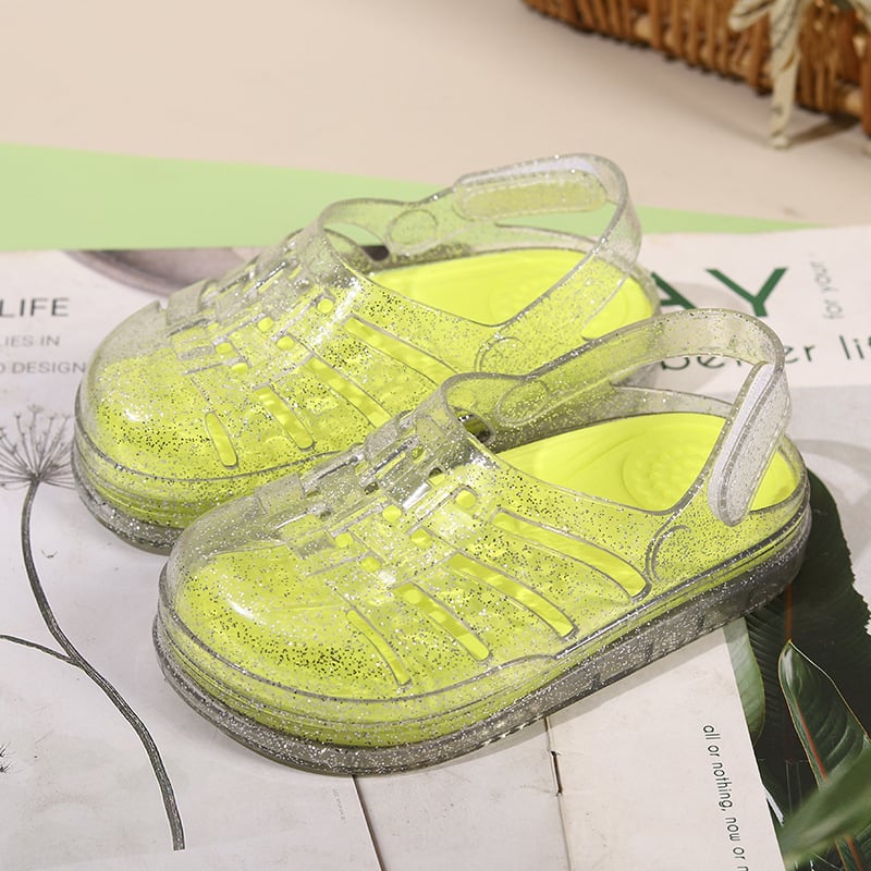 PVC felső- és talpú gyerek nyári papucs, csúszásmentes talp, kockás mintázat, Slip-On, 4–12 éveseknek