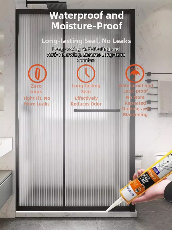 Fürdőszobai vízálló tömítő repedésekhez és szivárgásokhoz, átlátszó üveg ragasztó a fürdőszobai üvegajtó nedvesség elleni védelem (Szerkezet: Különálló típus; Drenázs: Padlólefolyó típus; Modell: GLJ-LYFZY; Stílus: Amerikai stílus)