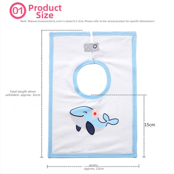 Prosop-bib pentru saliva de bebeluși cu suprafață din bumbac, strat interior impermeabil și partea inferioară din terry, unisex, pentru sugari și copii între 1 și 3 ani