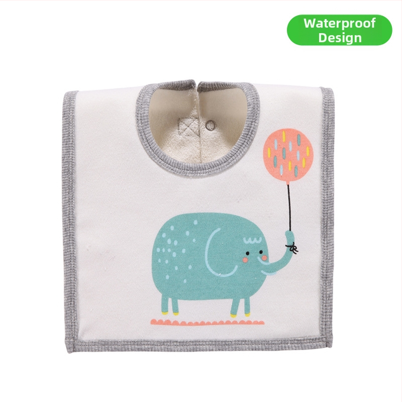 Prosop-bib pentru saliva de bebeluși cu suprafață din bumbac, strat interior impermeabil și partea inferioară din terry, unisex, pentru sugari și copii între 1 și 3 ani