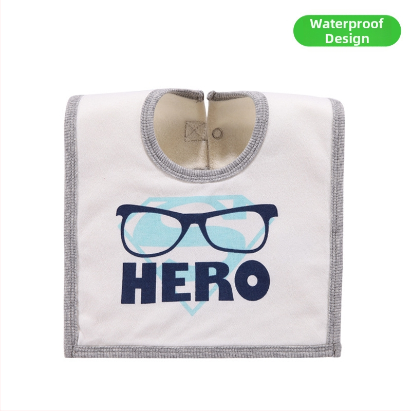 Prosop-bib pentru saliva de bebeluși cu suprafață din bumbac, strat interior impermeabil și partea inferioară din terry, unisex, pentru sugari și copii între 1 și 3 ani