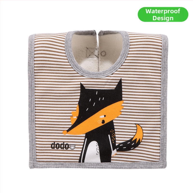 Prosop-bib pentru saliva de bebeluși cu suprafață din bumbac, strat interior impermeabil și partea inferioară din terry, unisex, pentru sugari și copii între 1 și 3 ani