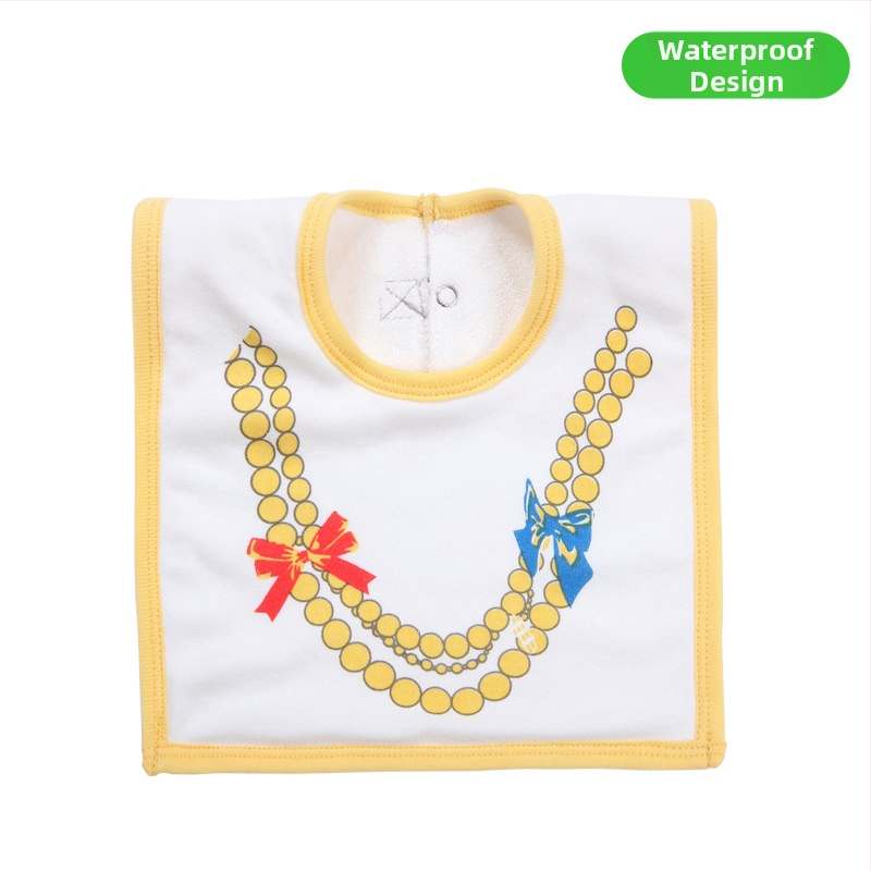 Prosop-bib pentru saliva de bebeluși cu suprafață din bumbac, strat interior impermeabil și partea inferioară din terry, unisex, pentru sugari și copii între 1 și 3 ani