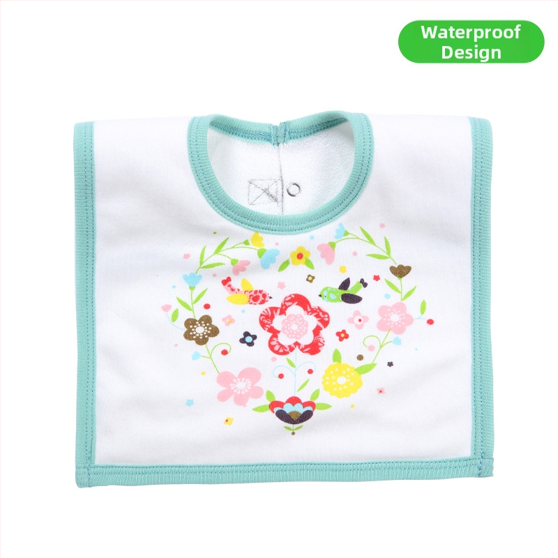 Prosop-bib pentru saliva de bebeluși cu suprafață din bumbac, strat interior impermeabil și partea inferioară din terry, unisex, pentru sugari și copii între 1 și 3 ani