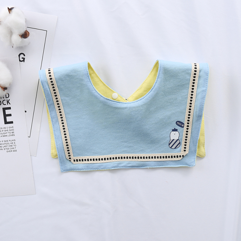 Prosop-bib pentru saliva de bebeluși cu suprafață din bumbac, strat interior impermeabil și partea inferioară din terry, unisex, pentru sugari și copii între 1 și 3 ani