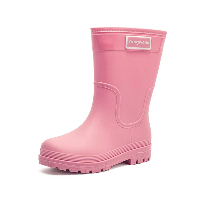Ženske čizme za kišu do polovice potkoljenice, debeli đon, niski pet 1–3 cm, slip-on, vodootporne