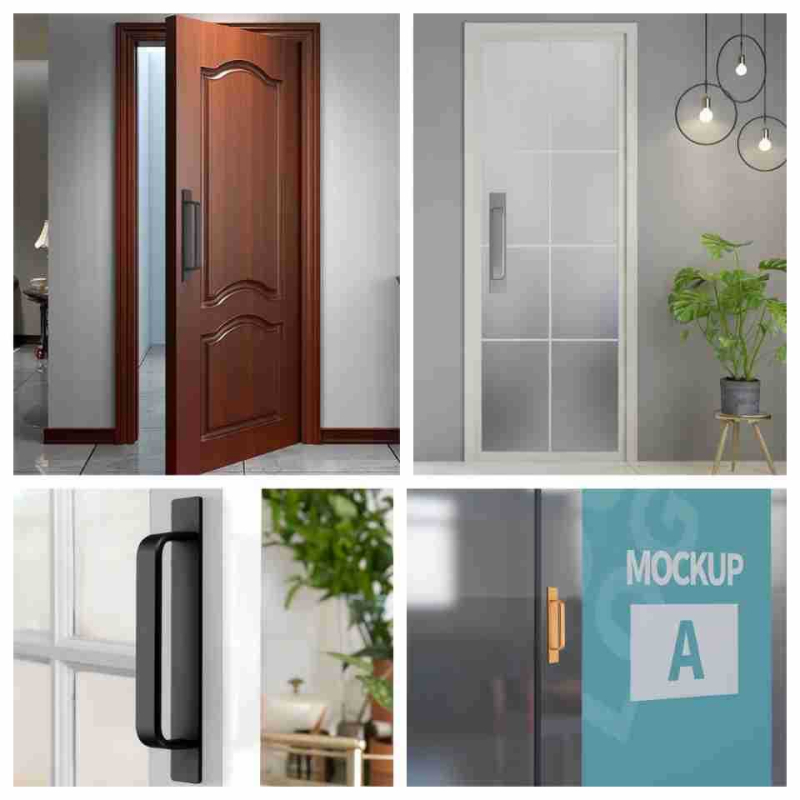 Samoljepljiva kvaka bez bušenja za klizna vrata | aluminijska zlitina • model 1305 • pogodna za klizna vrata, balkone, garderobe, ormariće, TV ormariće • završna obrada oksidacija • stil moderni minimalistički