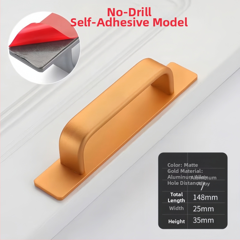 Samoljepljiva kvaka bez bušenja za klizna vrata | aluminijska zlitina • model 1305 • pogodna za klizna vrata, balkone, garderobe, ormariće, TV ormariće • završna obrada oksidacija • stil moderni minimalistički