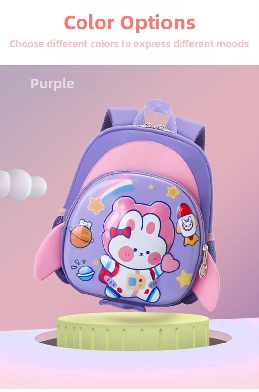 Oxford anyagú gyerek hátizsák, légáteresztő, ultrakönnyű és terheléscsökkentő, aranyos rajzfilmes stílusú, görbült vállpánt.