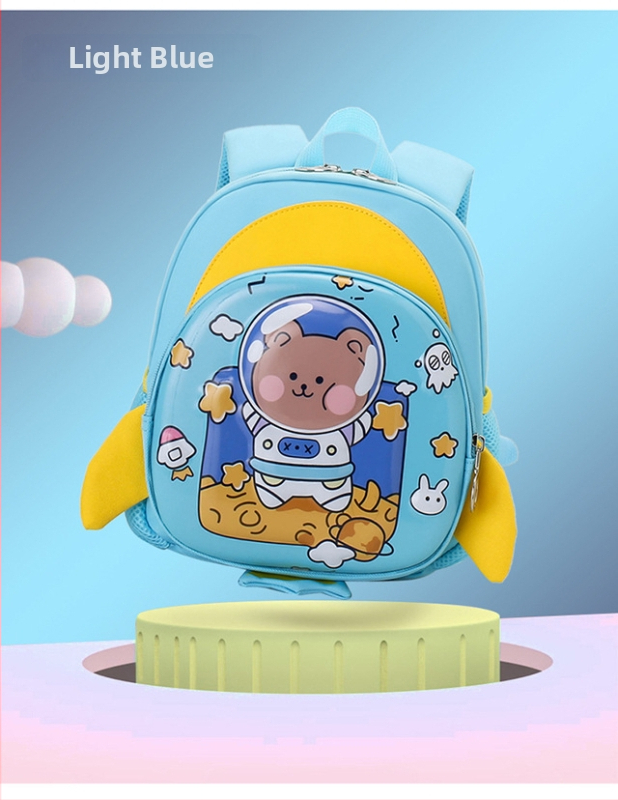 Oxford anyagú gyerek hátizsák, légáteresztő, ultrakönnyű és terheléscsökkentő, aranyos rajzfilmes stílusú, görbült vállpánt.