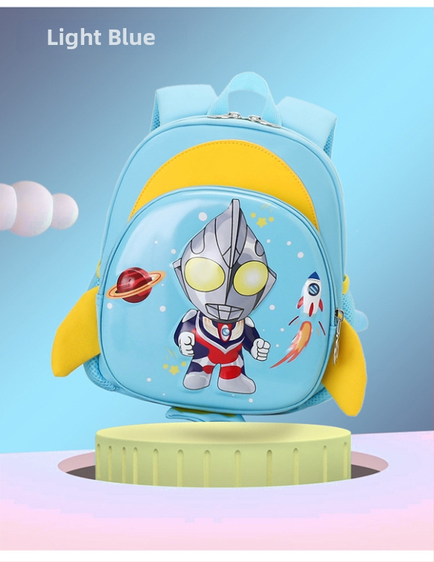Oxford anyagú gyerek hátizsák, légáteresztő, ultrakönnyű és terheléscsökkentő, aranyos rajzfilmes stílusú, görbült vállpánt.