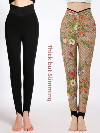 Pantaloni all-in-one pentru femei însărcinate, căptuți cu fleece, groși, călduroși, cu elasticitate înaltă