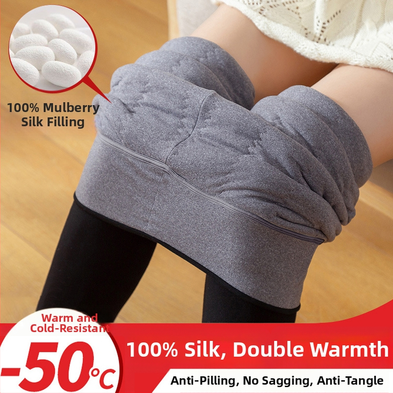 Pantaloni all-in-one pentru femei însărcinate, căptuți cu fleece, groși, călduroși, cu elasticitate înaltă