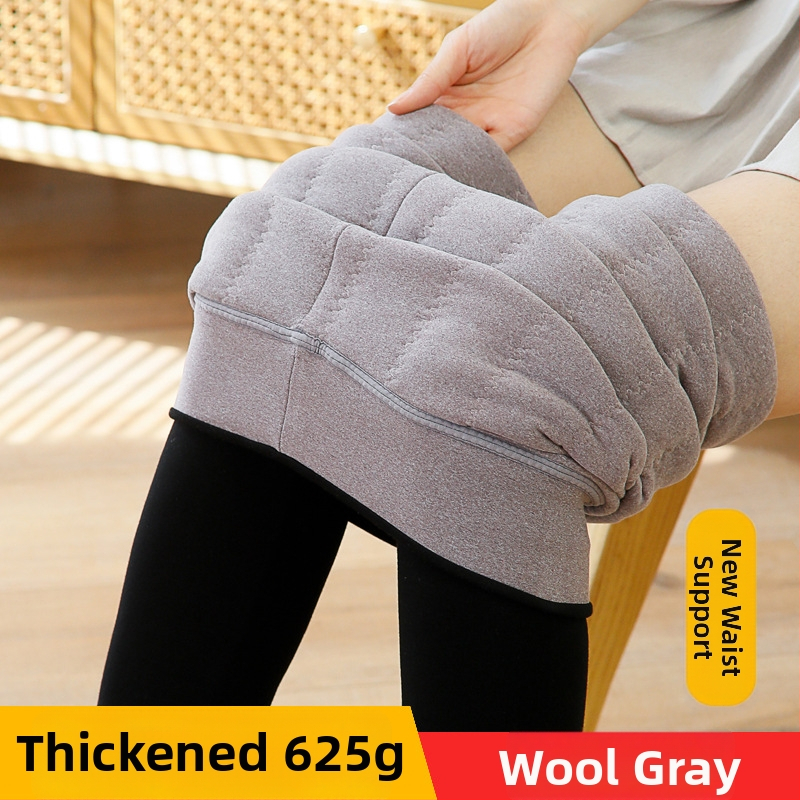 Pantaloni all-in-one pentru femei însărcinate, căptuți cu fleece, groși, călduroși, cu elasticitate înaltă