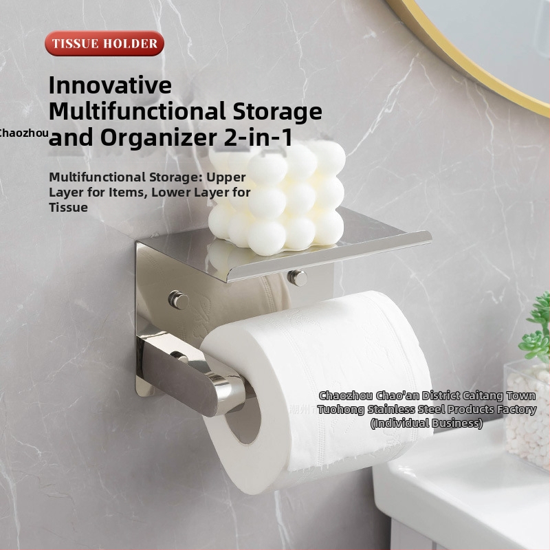 Držiak na papierové utierky z nehrdzavejúcej ocele s leštenou povrchovou úpravou (Materiál: Nehrdzavejúca oceľ; Povrchová úprava: Leštená; Certifikácia: Žiadna)