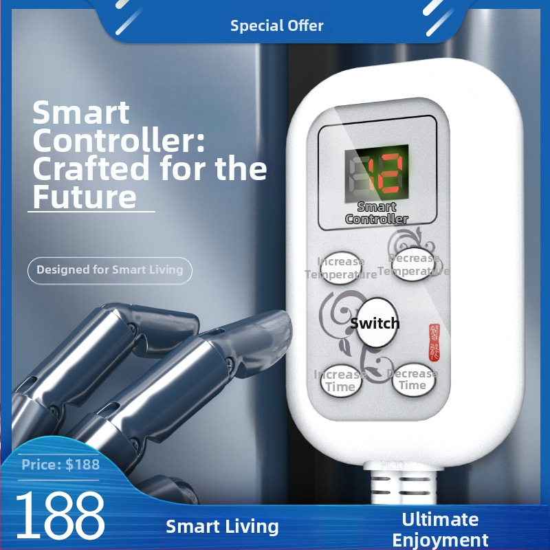 Lábmelegítő és lábfürdő termosztát – 12V, egyenes beépítés, elektromos takaró vezérlő, intelligens termosztát