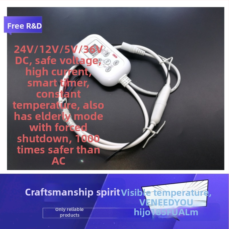 Lábmelegítő és lábfürdő termosztát – 12V, egyenes beépítés, elektromos takaró vezérlő, intelligens termosztát