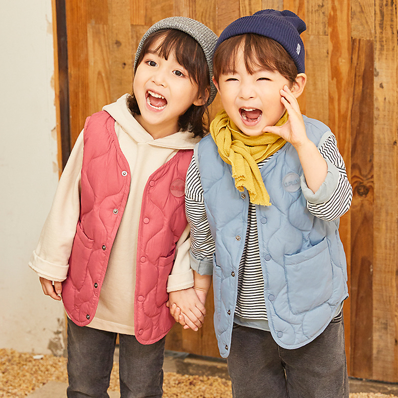 Παιδικό γιλέκο από πούπουλα, κορεατικού στυλ, με γέμισμα από λευκό πούπουλο πάπιας, καρτούν μοτίβο, για παιδιά 3–8 ετών