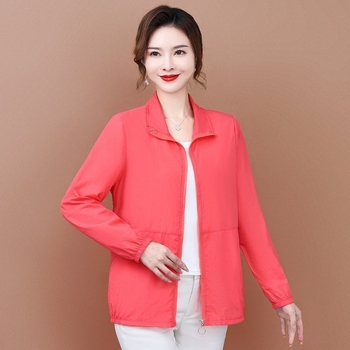 Ženska odjeća za zaštitu od sunca - ljeto 2025, pamuk-poliester, dugi rukavi, zip, tanki materijal