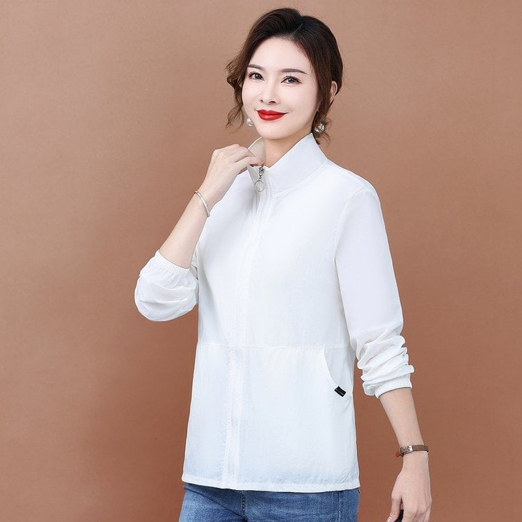 Ženska odjeća za zaštitu od sunca - ljeto 2025, pamuk-poliester, dugi rukavi, zip, tanki materijal