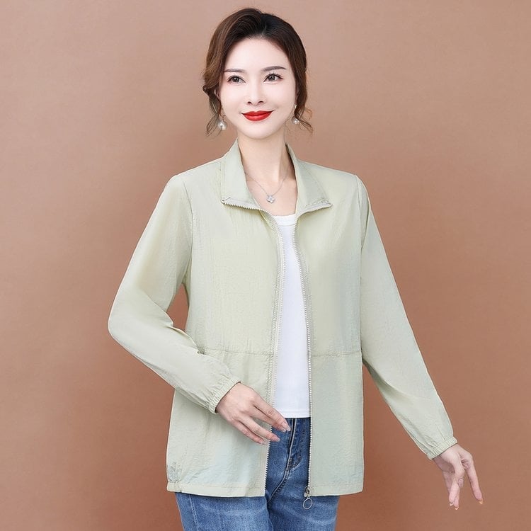 Ženska odjeća za zaštitu od sunca - ljeto 2025, pamuk-poliester, dugi rukavi, zip, tanki materijal