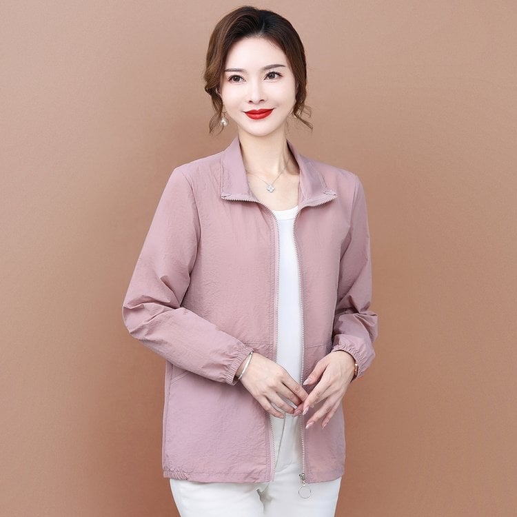 Ženska odjeća za zaštitu od sunca - ljeto 2025, pamuk-poliester, dugi rukavi, zip, tanki materijal