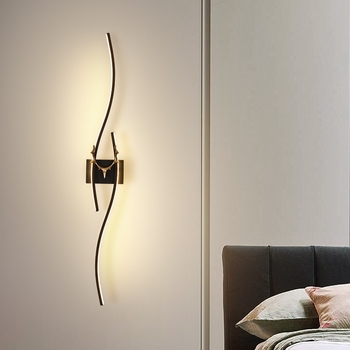 Φωτιστικό τοίχου LED με σχέδιο κέρατος ελαφιού, μοντέρνο μινιμαλιστικό στυλ, αλουμινένιο σκίαστρο, μεταλλικό σώμα, 220V