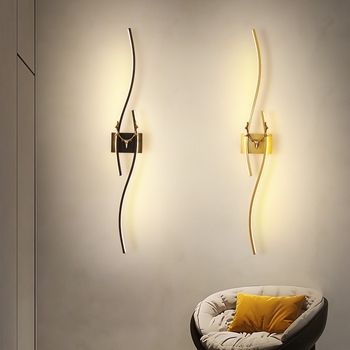 Φωτιστικό τοίχου LED με σχέδιο κέρατος ελαφιού, μοντέρνο μινιμαλιστικό στυλ, αλουμινένιο σκίαστρο, μεταλλικό σώμα, 220V