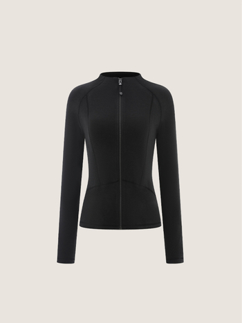 Dámsky kabát z akrylu, úzka silueta, zips, dlhé rukávy, stojací golier