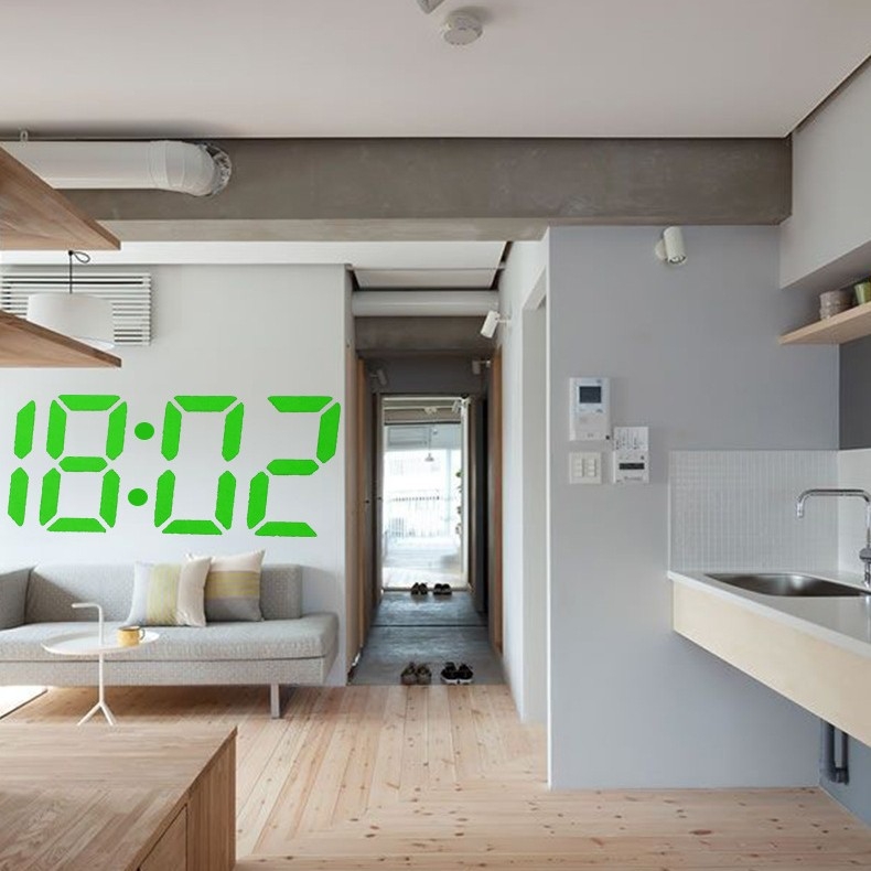 Ceas de proiecție cu LED, proiecție a numerelor mari, montaj pe perete, afișaj digital și analogic, lampă de noapte