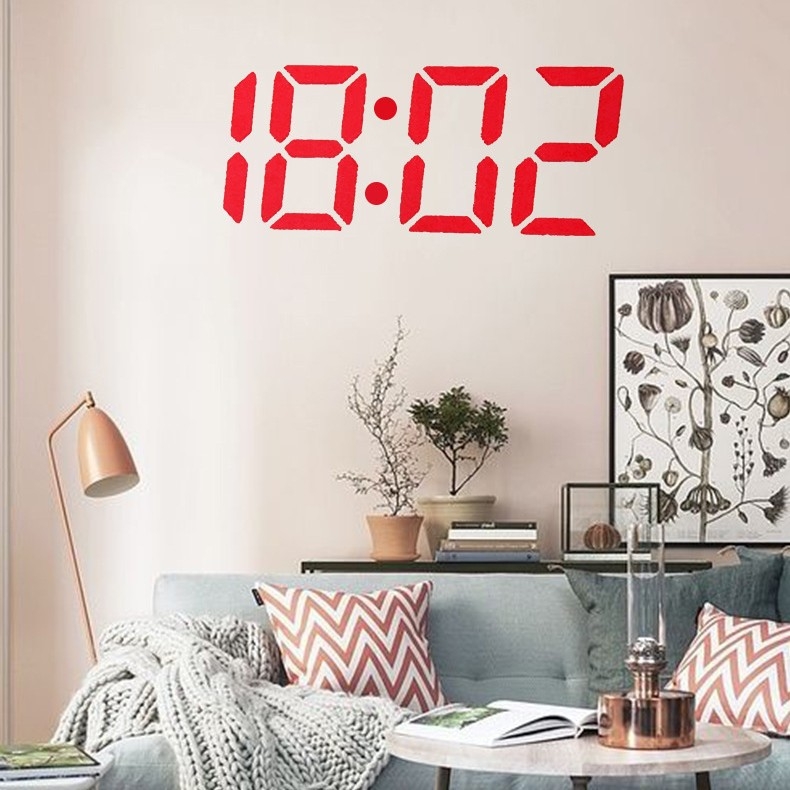 Ceas de proiecție cu LED, proiecție a numerelor mari, montaj pe perete, afișaj digital și analogic, lampă de noapte