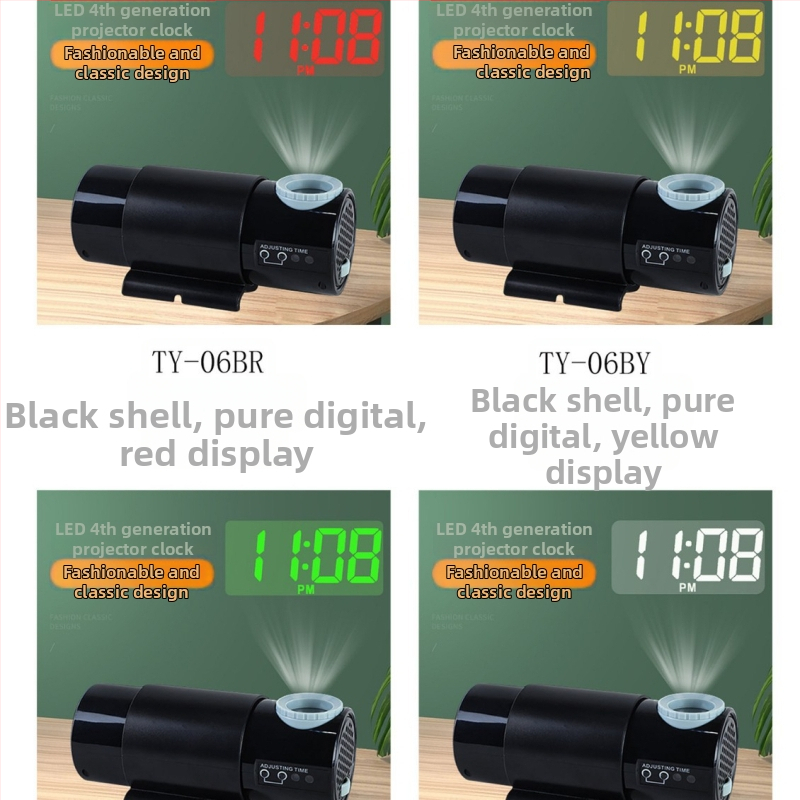 Ceas de proiecție cu LED, proiecție a numerelor mari, montaj pe perete, afișaj digital și analogic, lampă de noapte