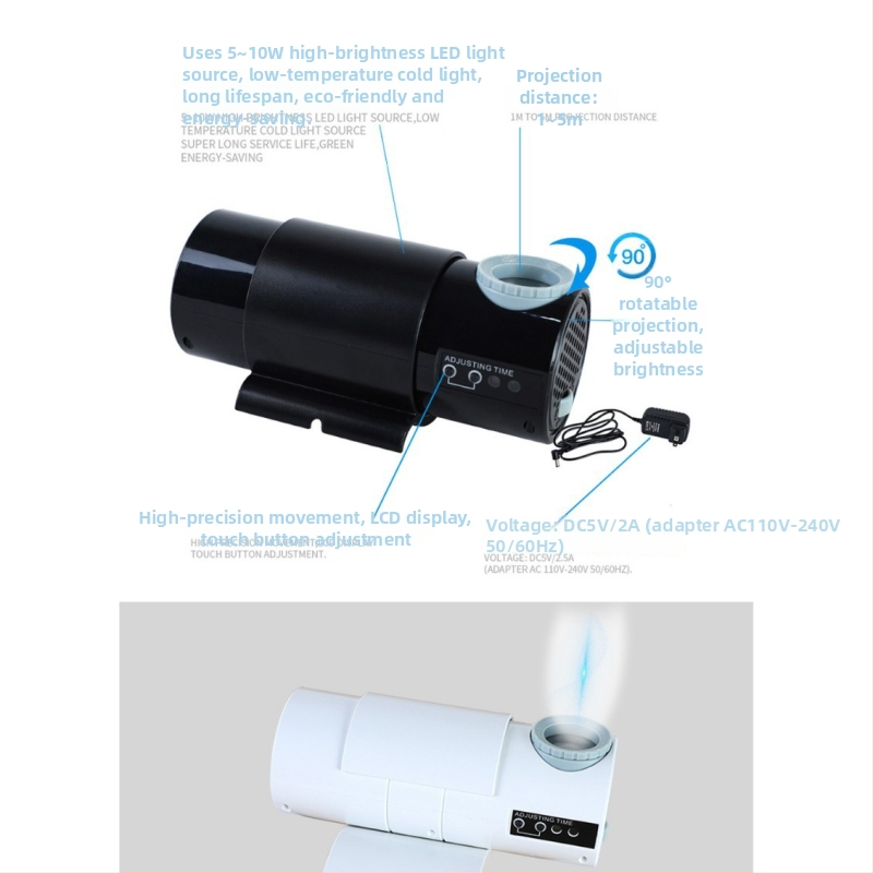 Ceas de proiecție cu LED, proiecție a numerelor mari, montaj pe perete, afișaj digital și analogic, lampă de noapte