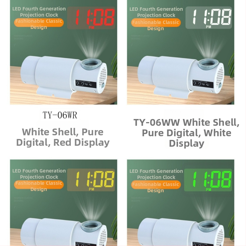 Ceas de proiecție cu LED, proiecție a numerelor mari, montaj pe perete, afișaj digital și analogic, lampă de noapte