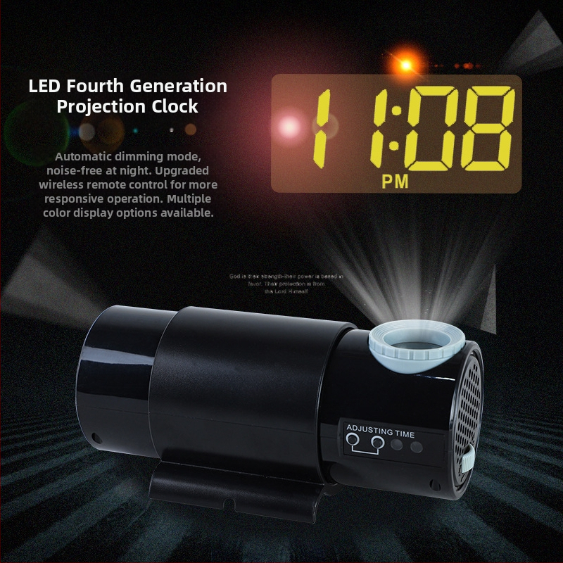 Ceas de proiecție cu LED, proiecție a numerelor mari, montaj pe perete, afișaj digital și analogic, lampă de noapte