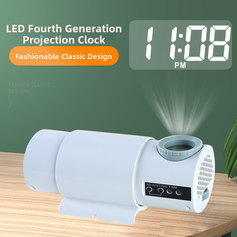 Ceas de proiecție cu LED, proiecție a numerelor mari, montaj pe perete, afișaj digital și analogic, lampă de noapte