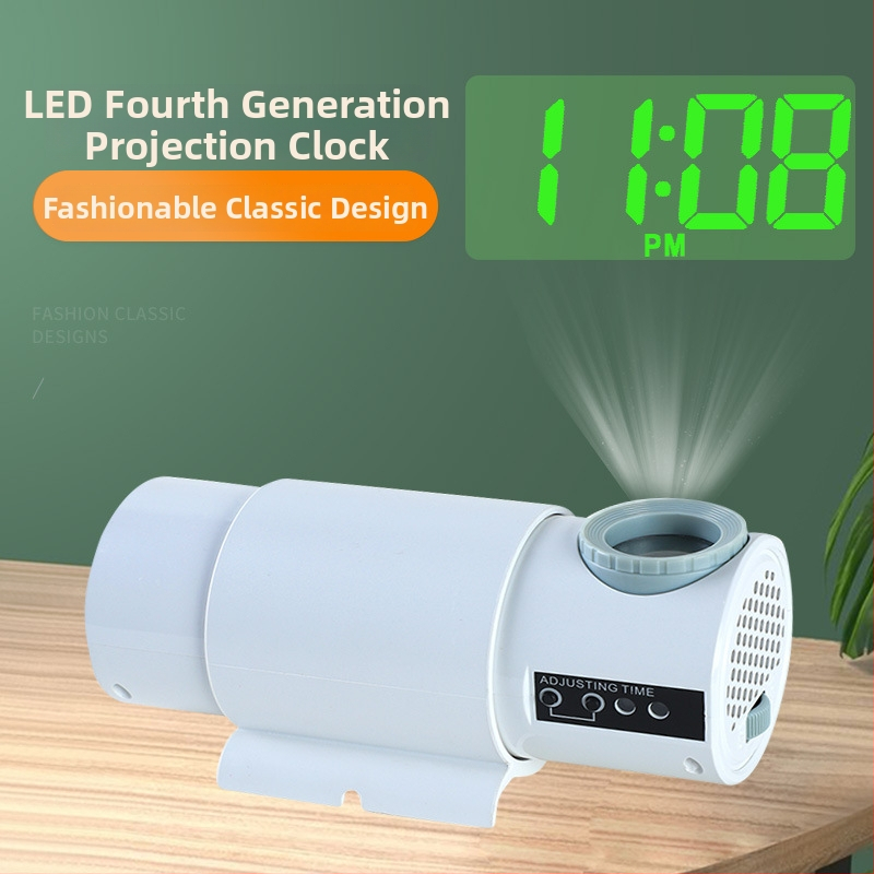 Ceas de proiecție cu LED, proiecție a numerelor mari, montaj pe perete, afișaj digital și analogic, lampă de noapte