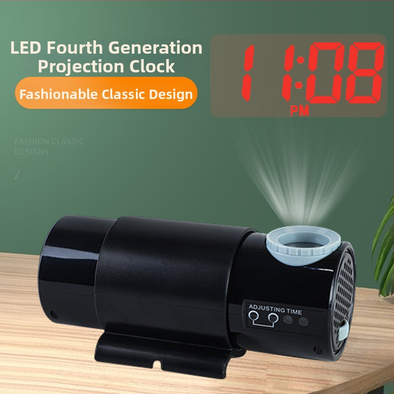 Ceas de proiecție cu LED, proiecție a numerelor mari, montaj pe perete, afișaj digital și analogic, lampă de noapte