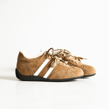 Γυναικείa αθλητικά παπούτσια από nubuk δέρμα, χαμηλό ύψος, εσωτερική αύξηση ύψους 5 cm, επένδυση μαλλί-κάσμιρ, χειμερινά καθημερινά παπούτσια