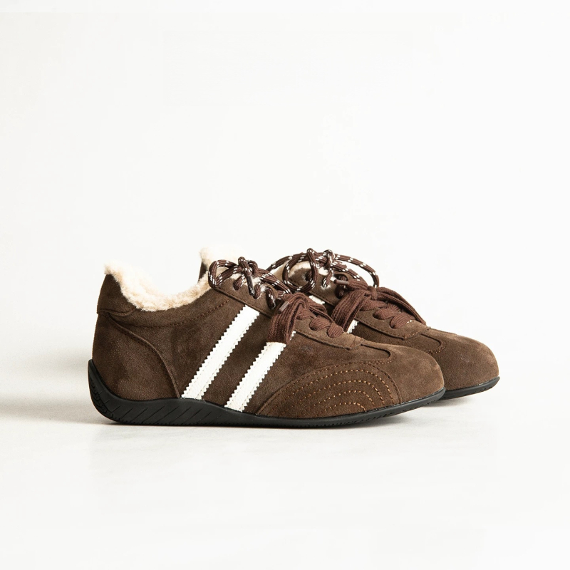 Γυναικείa αθλητικά παπούτσια από nubuk δέρμα, χαμηλό ύψος, εσωτερική αύξηση ύψους 5 cm, επένδυση μαλλί-κάσμιρ, χειμερινά καθημερινά παπούτσια