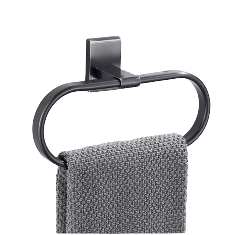 Set kupaonskih metalnih dodataka, bakar materijal, oksidacijski završetak, šestodjelni set Century Xin, uključuje držač za ručnike, držač za četkicu za zahod, držač za papir i policu za odlaganje