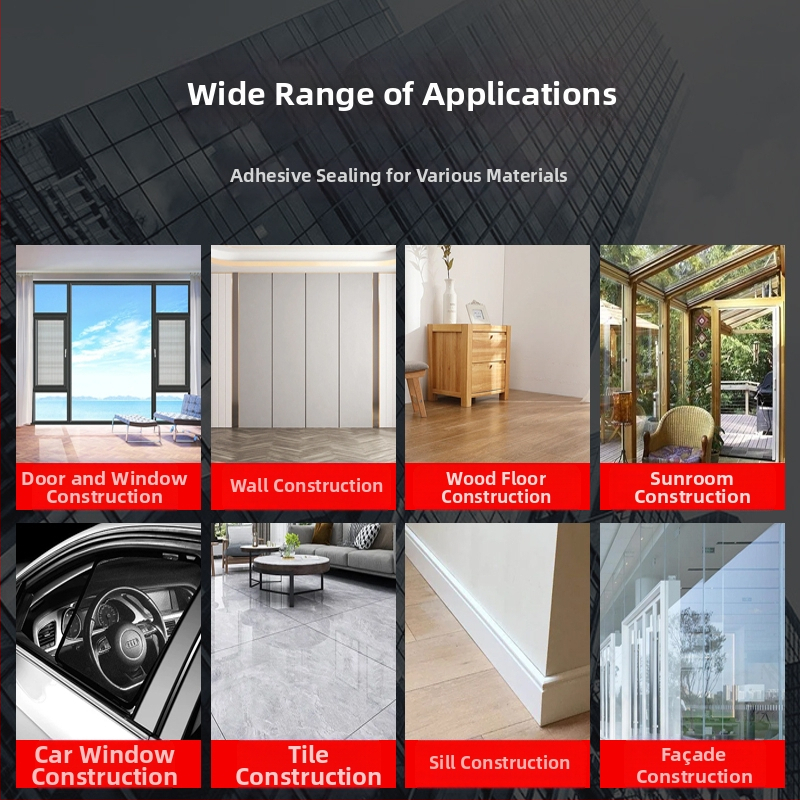 Nétralszilícium szerkezeti ragasztó időjárásálló ajtók és ablakokhoz, üveg tömítő, modell 995, osztott típus, padlólefolyó rendszer, CE és 3C tanúsítvánnyal